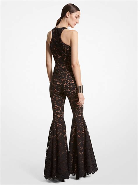 floral lace jumpsuit michael kors mh78xeg92t|Floral Lace Flared Jumpsuit .